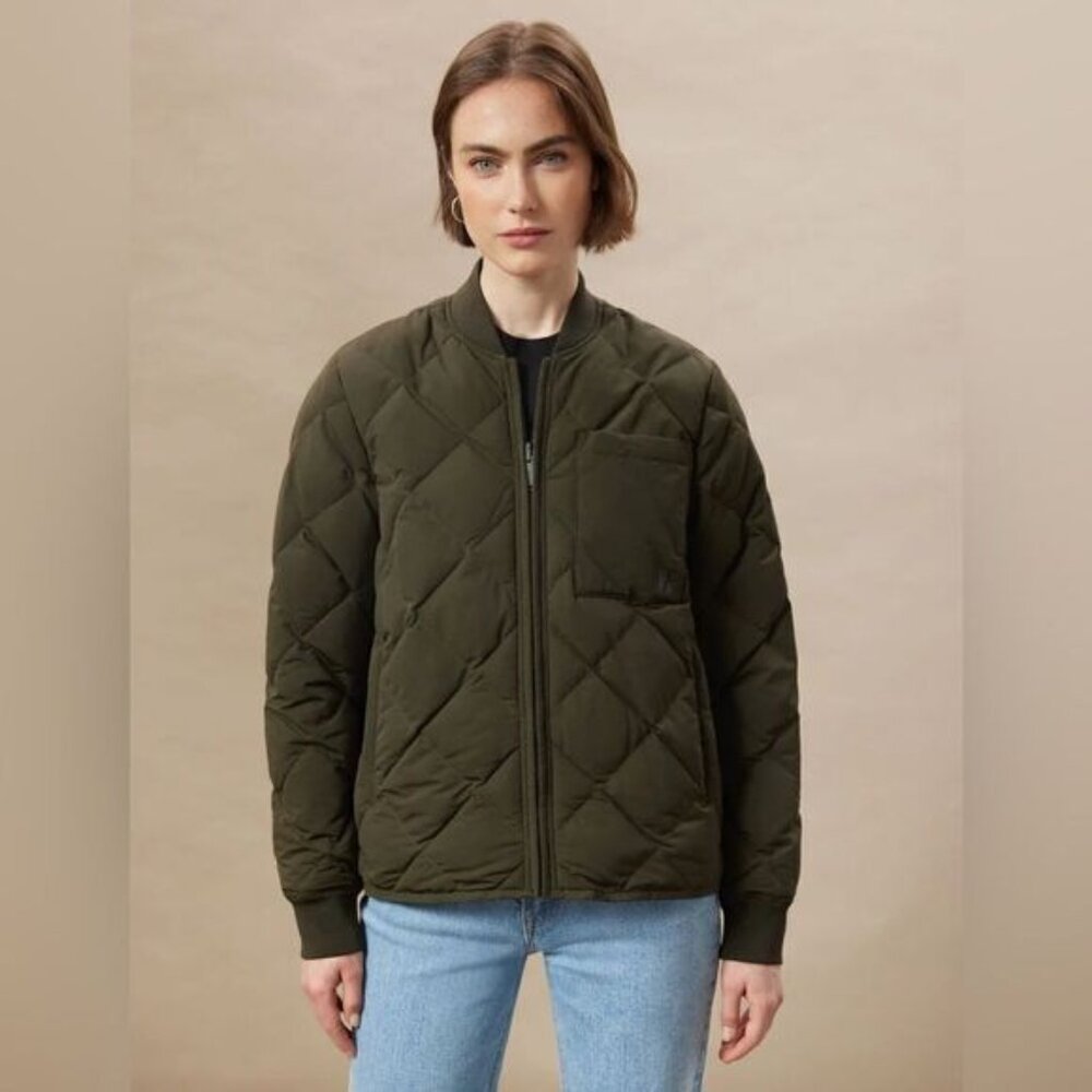 Frank and Oak The Skyline Reversible Bomber Jacket Women's Rosin Green Small NWT